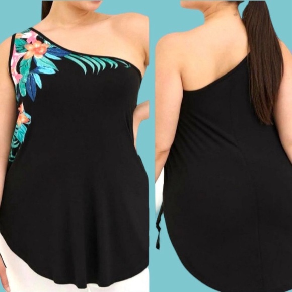 TORRID Favorite Tunic Super Soft One Shoulder Tunic Tank - Picture 3 of 11